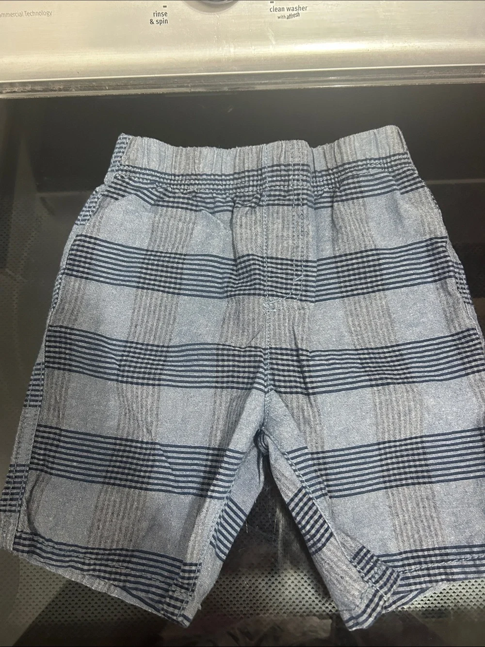 Boys 4t stretch waist plaid casual dress short